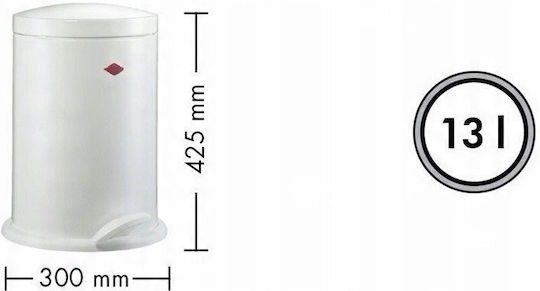 Wesco Κάδος Απορριμμάτων Πλαστικός Λευκός 13lt