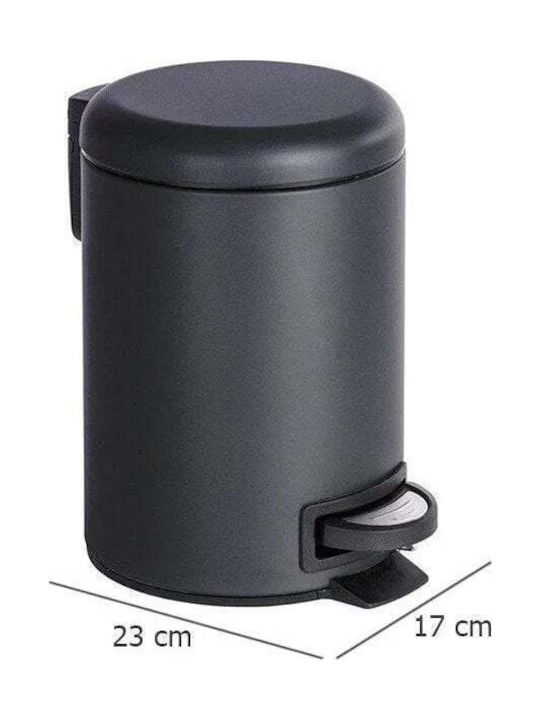 Wenko Coș De Gunoi Leman Din Plastic Cu Pedală Negru 3lt