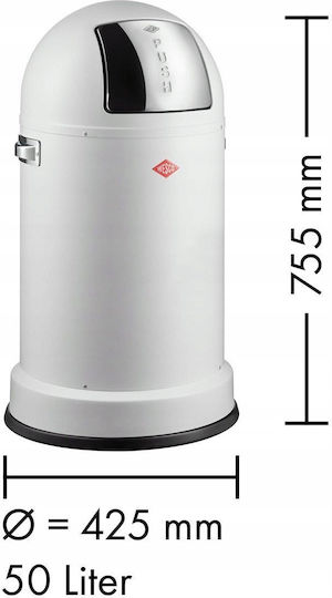 Wesco Κάδος Απορριμμάτων Πλαστικός Γκρι 50lt