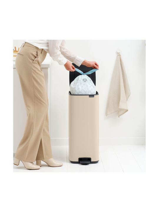 Brabantia Waste Bin Waste Plastic with Pedal Beige 30lt 1pcs