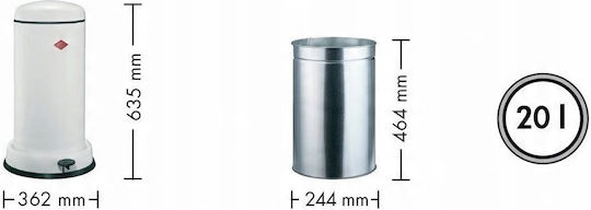 Wesco BaseBoy Waste Bin Plastic with Pedal Red 20lt