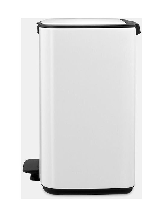 Brabantia Plastic Waste Bin with Pedal White 12L