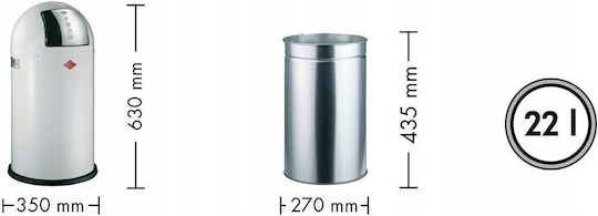 Wesco Κάδος Pushboy Απορριμμάτων Πλαστικός Κίτρινος 22lt