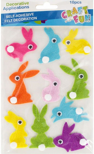 Felt Decoration Rabbit Set 10 Pcs Sprzyl Cf 12/144