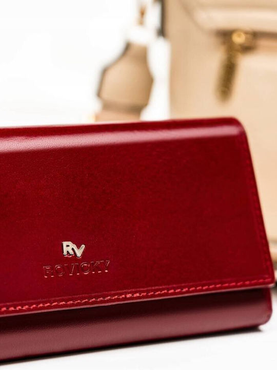 Groß Leder Damen Geldbörse mit RFID Rot