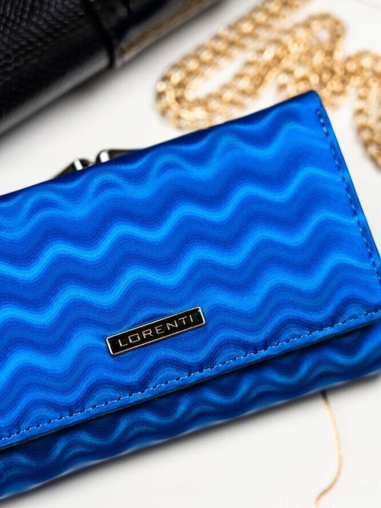 Große Leder Damenbrieftasche mit RFID Blau