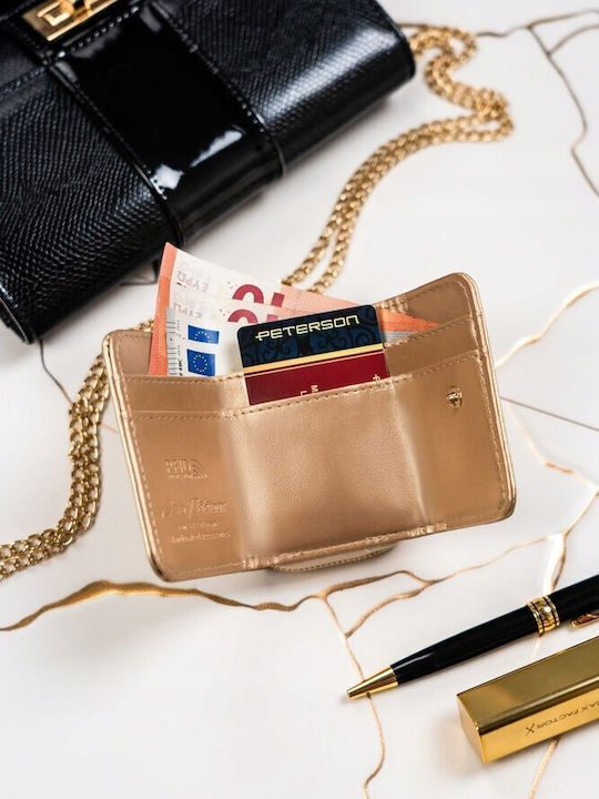 Малък Дамски Портфейл с RFID Златист