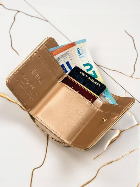 Малък Дамски Портфейл с RFID Златист