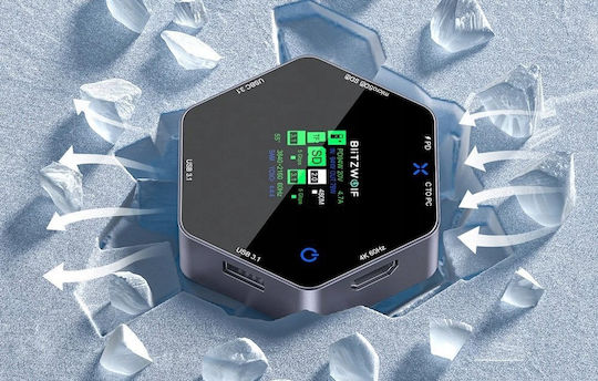 BlitzWolf TH16 USB-C Докинг станция с HDMI 4K PD Черен