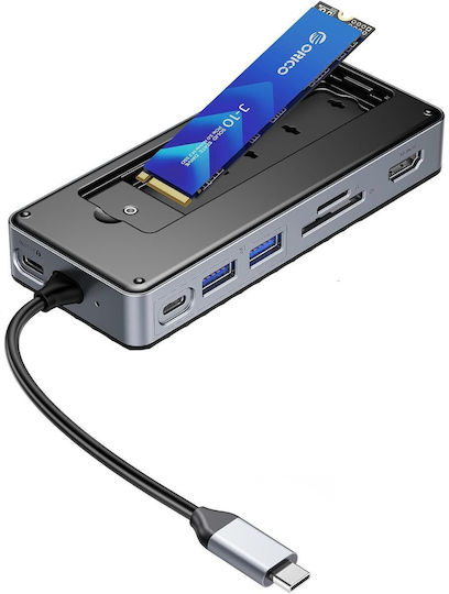 Orico 8-in-1 USB-C Docking Station με HDMI 4K PD Ethernet Μαύρο