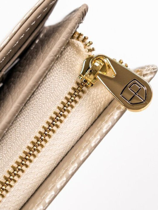 Leather Women's Wallet with RFID Beige PTN 421431 SBR BE