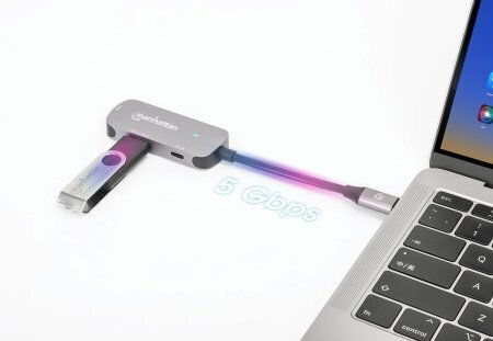Manhattan USB-C Docking Station με HDMI 4K PD Γκρι (130707)