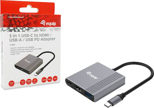 Equip USB-C Docking Station mit HDMI 4K PD Gray (133488)