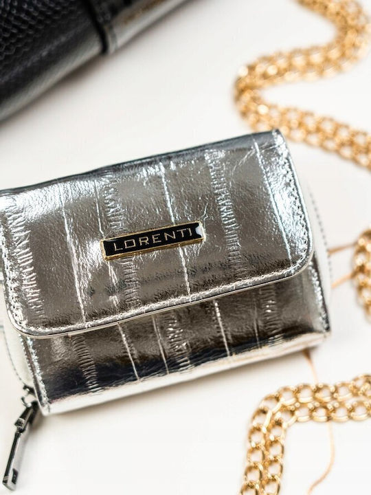 Klein Leder Damen Geldbörse Klassisch mit RFID Silber