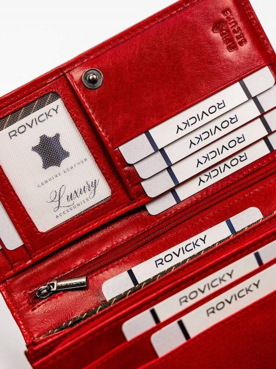 Large Leather Women's Wallet Red