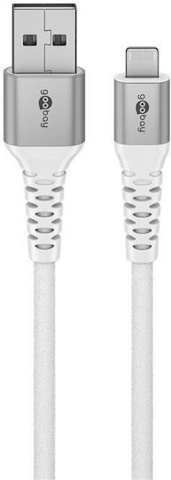 Goobay Geflochten USB-A zu Lightning Kabel 60W Weiß 1m (74511)