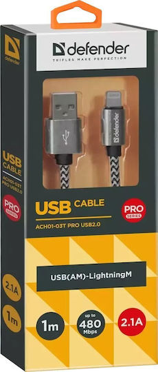 Defender USB-A zu Lightning Kabel Weiß 1m (87809)