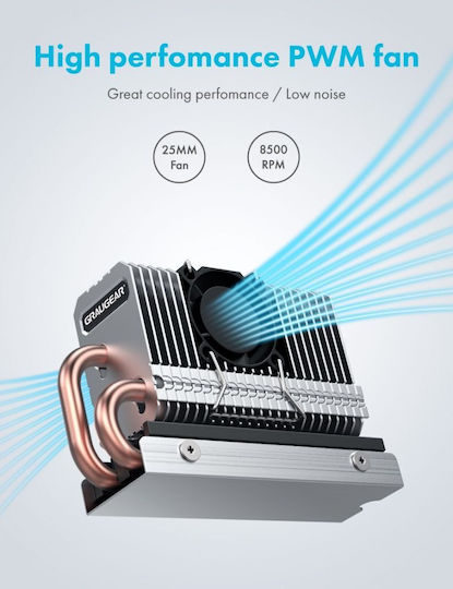 PWM M.2 Cooler Black/silver Охлаждане на M.2 SSD Сребрист