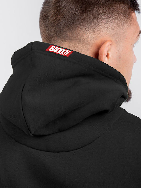 Sweatshirt with Hood Black, White, Red