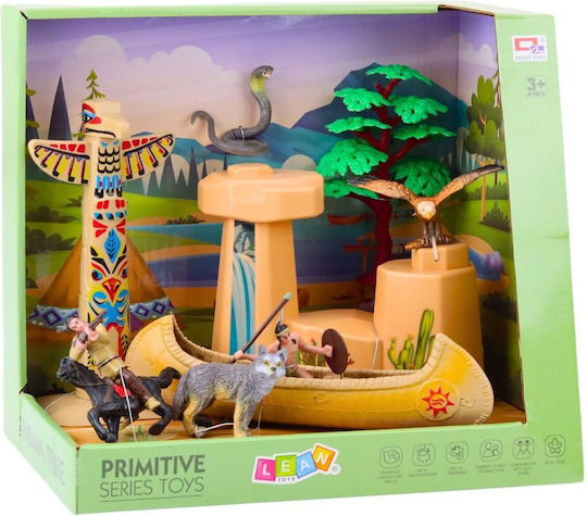 Indian Dorf Figuren Set Kayak Totem Miniatur-Spaßspielzeug