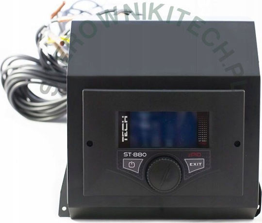 Tech Ελεγκτής St-880 Zpid Λέβητα Τροφοδοσίας Μαύρος