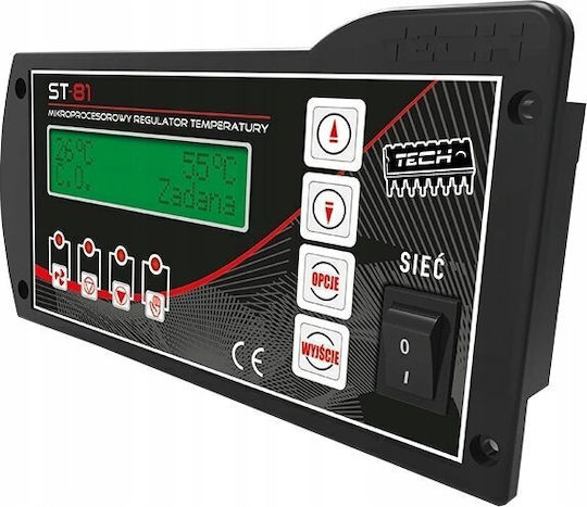 Tech Ελεγκτής St-880 Zpid Λέβητα Τροφοδοσίας Μαύρος