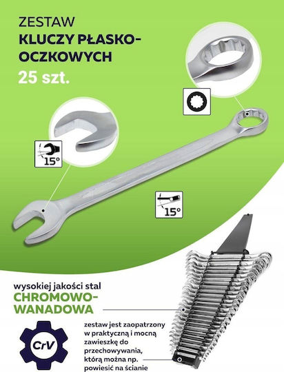 Forcekraft Set Chei Poligonale Germane 25 Bucăți 6-32mm Cr-v