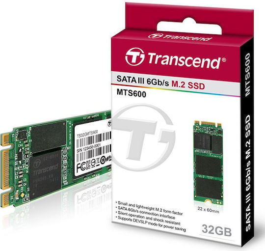 Transcend MTS600 SSD 32GB τύπου M.2 με σύνδεση SATA III TS32GMTS600