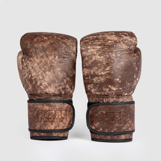 Boxing Pro Γάντια Πυγμαχίας Δερμάτινα για Αγώνα Καφέ
