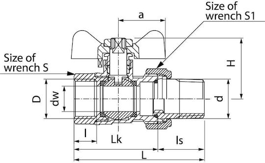 Valvex Onyx 1/2" Screw-in Ball Valve 1452440