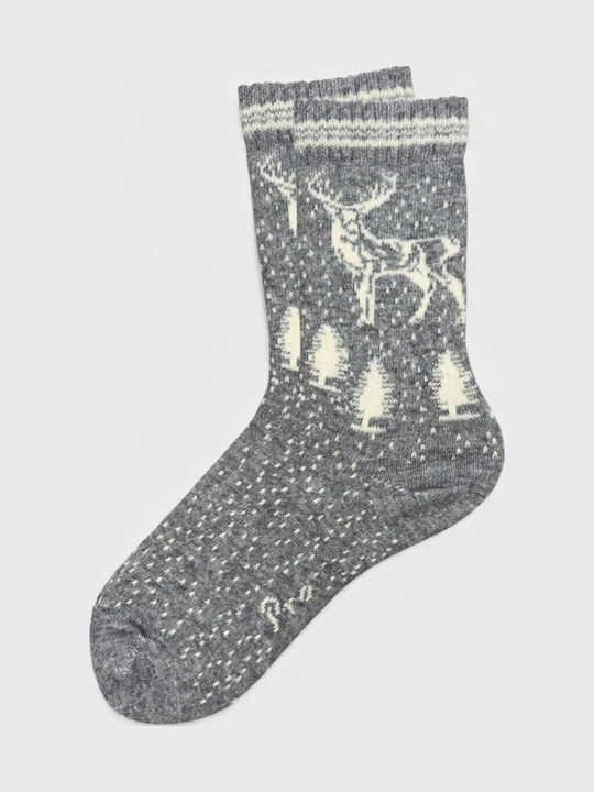 Pro Socks Γυναικείες Χριστουγεννιάτικες Κάλτσες Γκρι