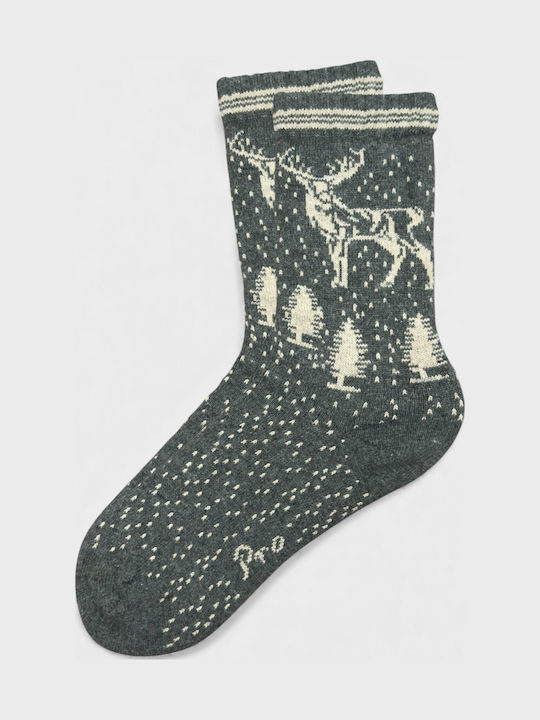 Pro Socks Γυναικείες Χριστουγεννιάτικες Κάλτσες Λαδί