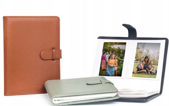Photo Album 80 Photos Fuji Instax Wide 400 Square Polaroid 600 Sx70 Now Brown