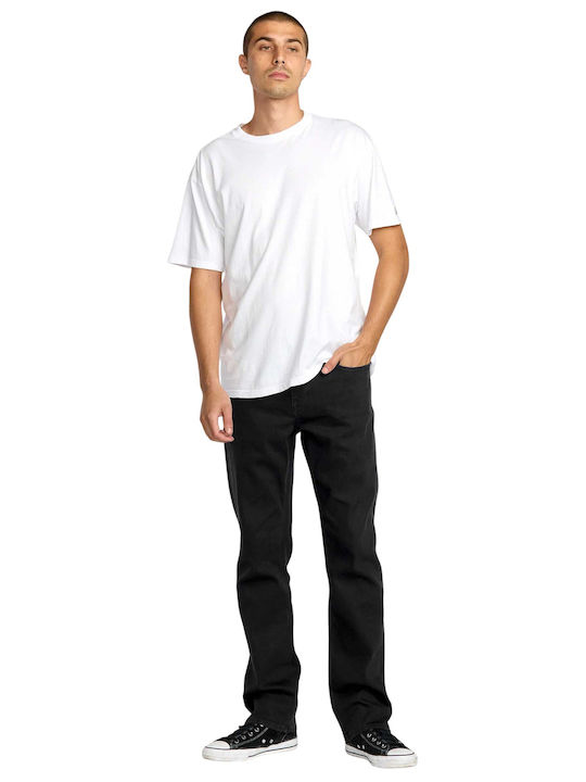 Ανδρικό Παντελόνι Τζιν με Regular Straight Εφαρμογή Black