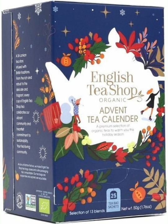 Advent Calendar English Tea Shop Organic Teas 13 Flavors 25 X 1.5 G Blue 11756228 680275058380 Advent Calendar English Tea Shop Organic Teas 13 Flavors 25 X 1.5 G Blue 11756228 680275058380
