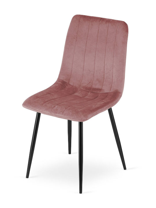 Lava Dining Room Velvet Chair Pink Velvet / Black Legs