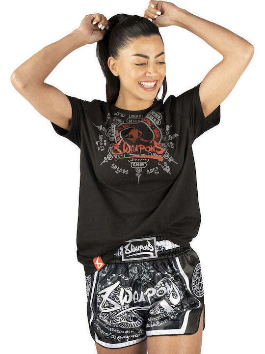 8 Weapons Short Sleeve Shirt 8010072 for Muay Thai Black