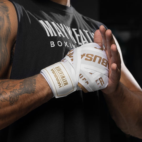 Μπαντάζ Hayabusa Mayweather 180” Deluxe Hand Wraps White Gold