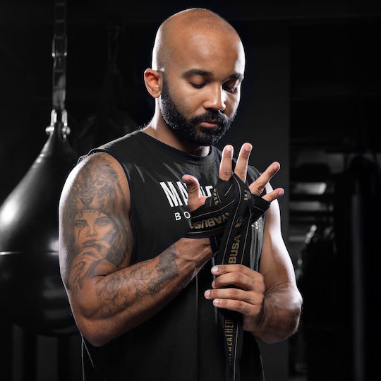 Бандажи Hayabusa Mayweather 180” Stretch Hand Wraps Черно Златно