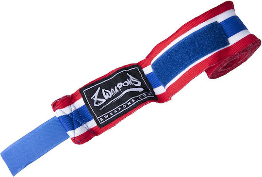 8 Weapons Semi-Elastic Martial Arts Hand Wraps 3.5 M Red Blue