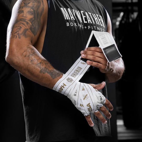 Bandage Hayabusa Mayweather 180” Stretch Hand Wraps White Gold