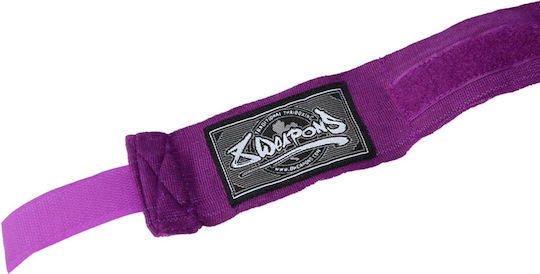 8 Weapons Semi-Elastic Martial Arts Hand Wraps 5m Purple