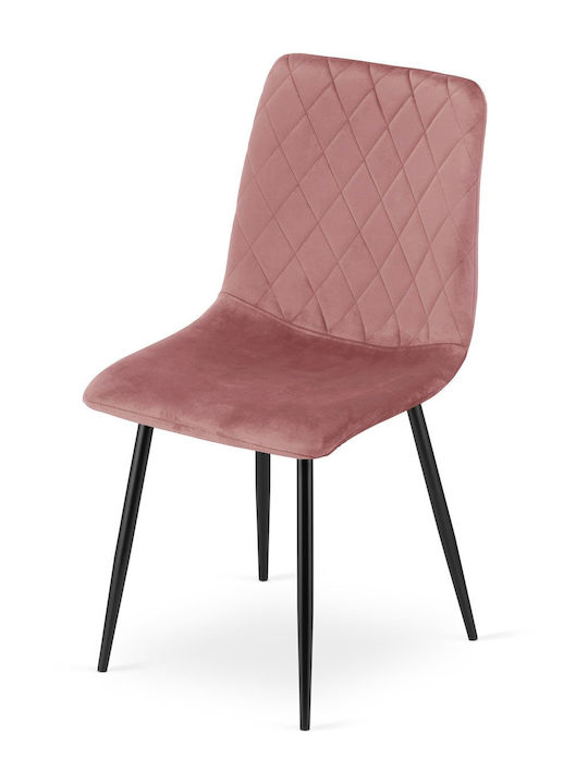 Turin Scaune Sala de mese Catifelate Pink Velvet 3buc
