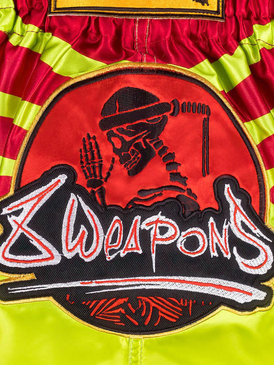 Muay Thai Shorts 8 Weapons Jurassic Black Red Green