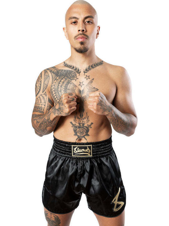 Pantaloni De Box Muay Thai 8 Weapons Strike Negru Aurii