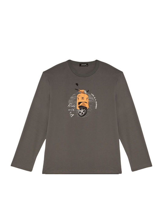Minerva Men's Winter Pajamas Set Dark grey