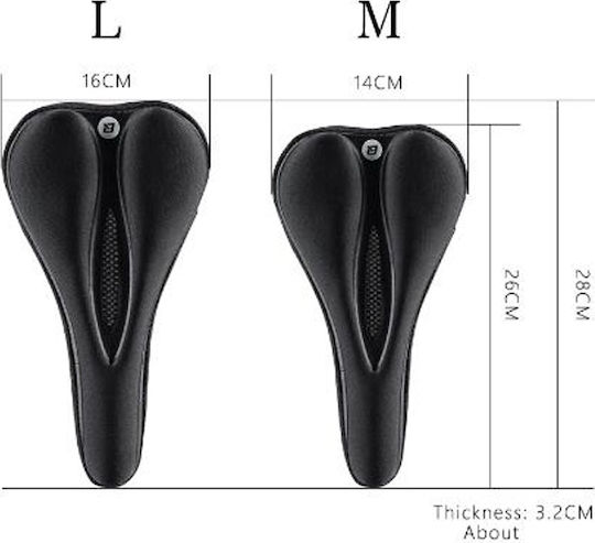 Rockbros Gel Seat Cover Bicycle Saddle Memory Foam Size M Black