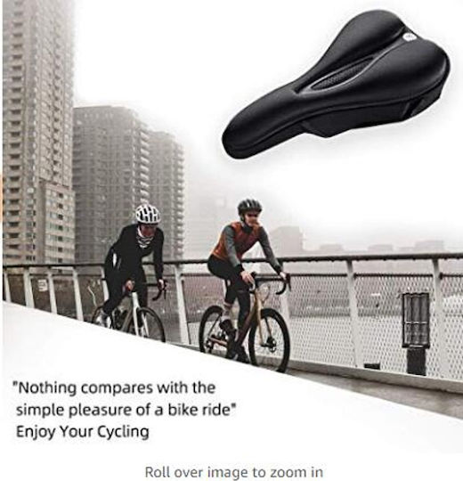 Rockbros Gel Seat Cover Bicycle Saddle Memory Foam Size M Black