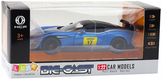 Metal Sports Car Lights Sounds Drive Blue 1:22