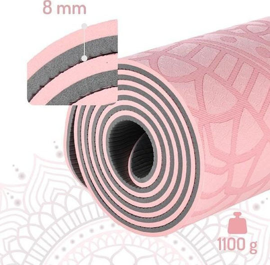 HMS HMS Exercise Mat Yoga Pink 182x61x0.8cm